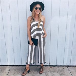 English Factory 2 Piece Striped Jumpsuit Set